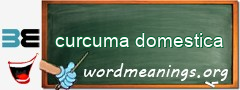 WordMeaning blackboard for curcuma domestica